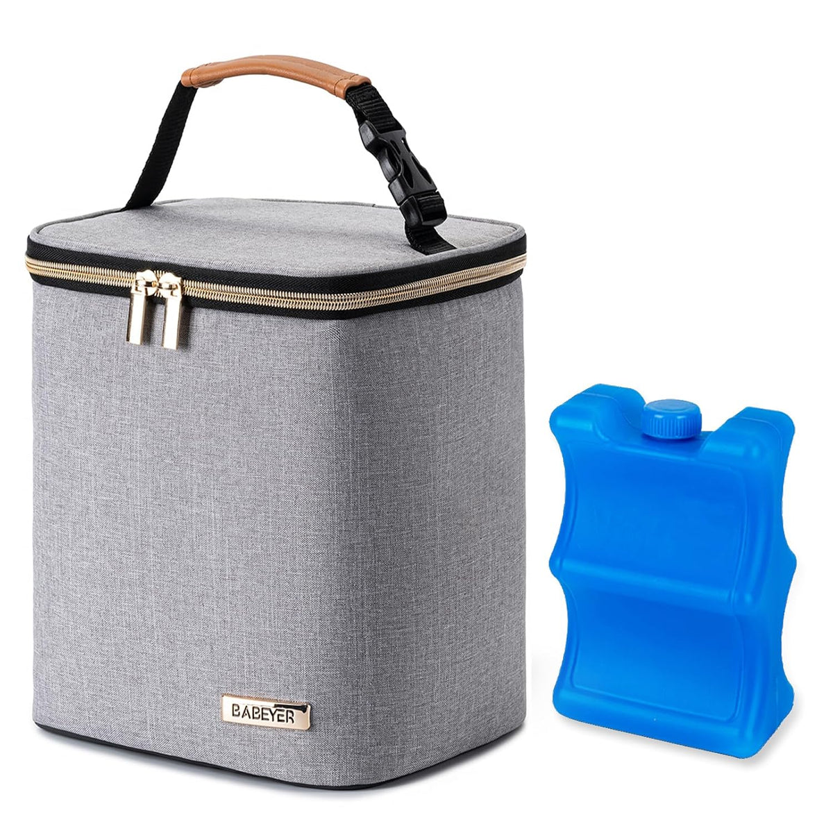 Breastmilk Cooler Bag with Ice Pack Fits 4 Baby Bottles Up to 9 Ounce, Baby Bottle Bag Great for Nursing Mom Daycare
