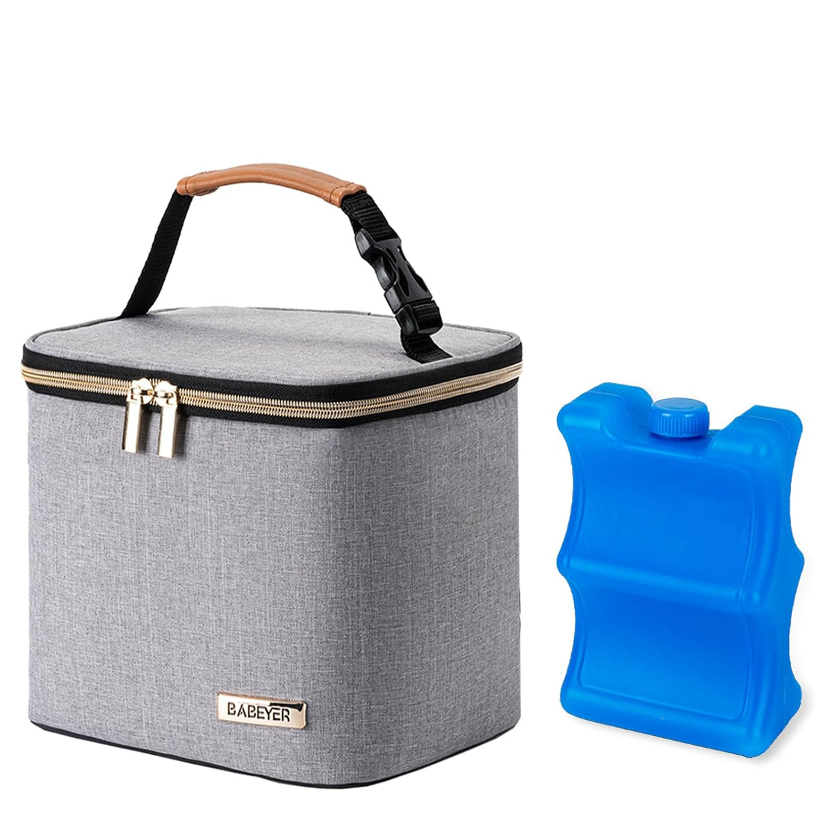 Breastmilk Cooler Bag with Ice Pack Fits 4 Baby Bottles Up to 9 Ounce, Baby Bottle Bag Great for Nursing Mom Daycare