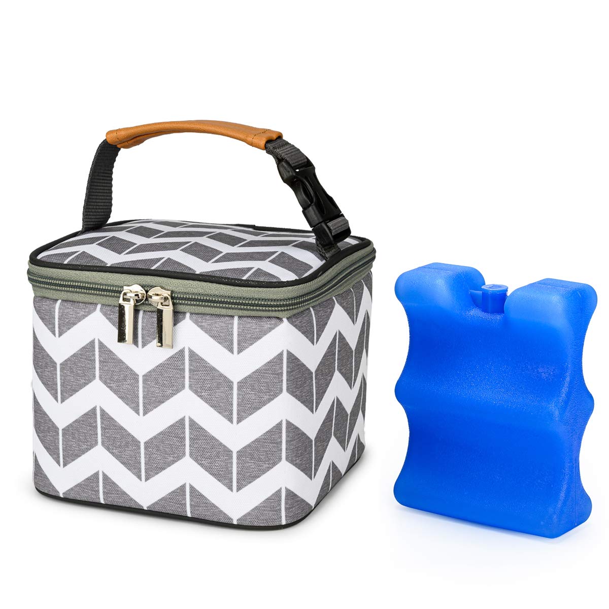 Breastmilk Cooler Bag with Ice Pack Fits 4 Baby Bottles Up to 9 Ounce, Baby Bottle Bag Great for Nursing Mom Daycare