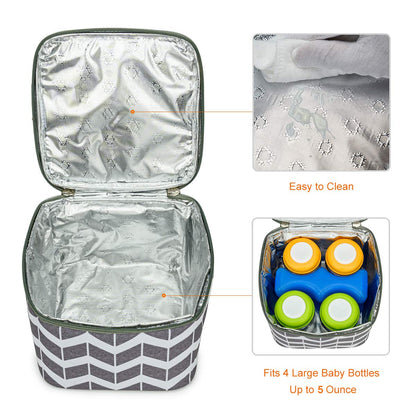 Breastmilk Cooler Bag with Ice Pack Fits 4 Baby Bottles Up to 9 Ounce, Baby Bottle Bag Great for Nursing Mom Daycare