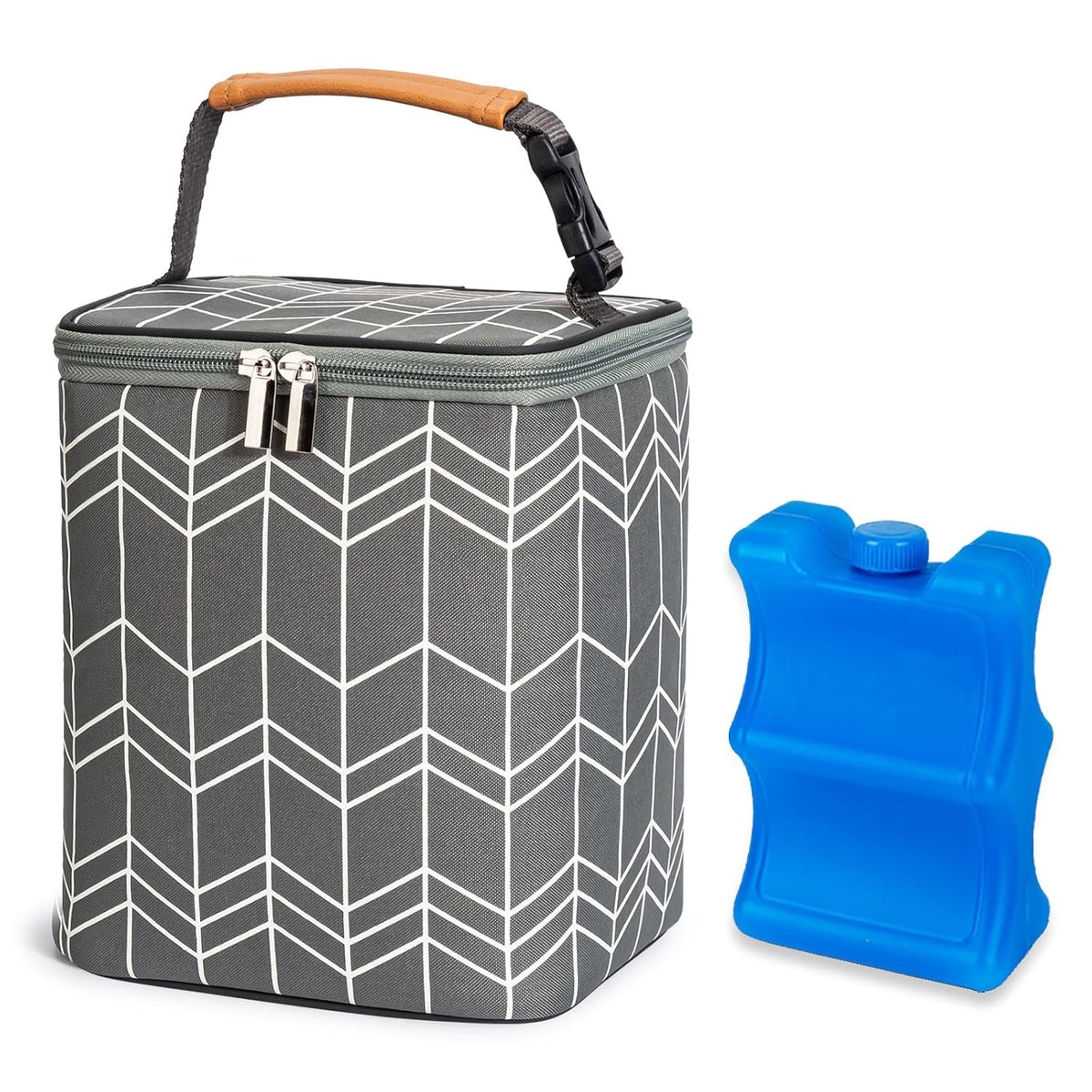Breastmilk Cooler Bag with Ice Pack Fits 4 Baby Bottles Up to 9 Ounce, Baby Bottle Bag Great for Nursing Mom Daycare