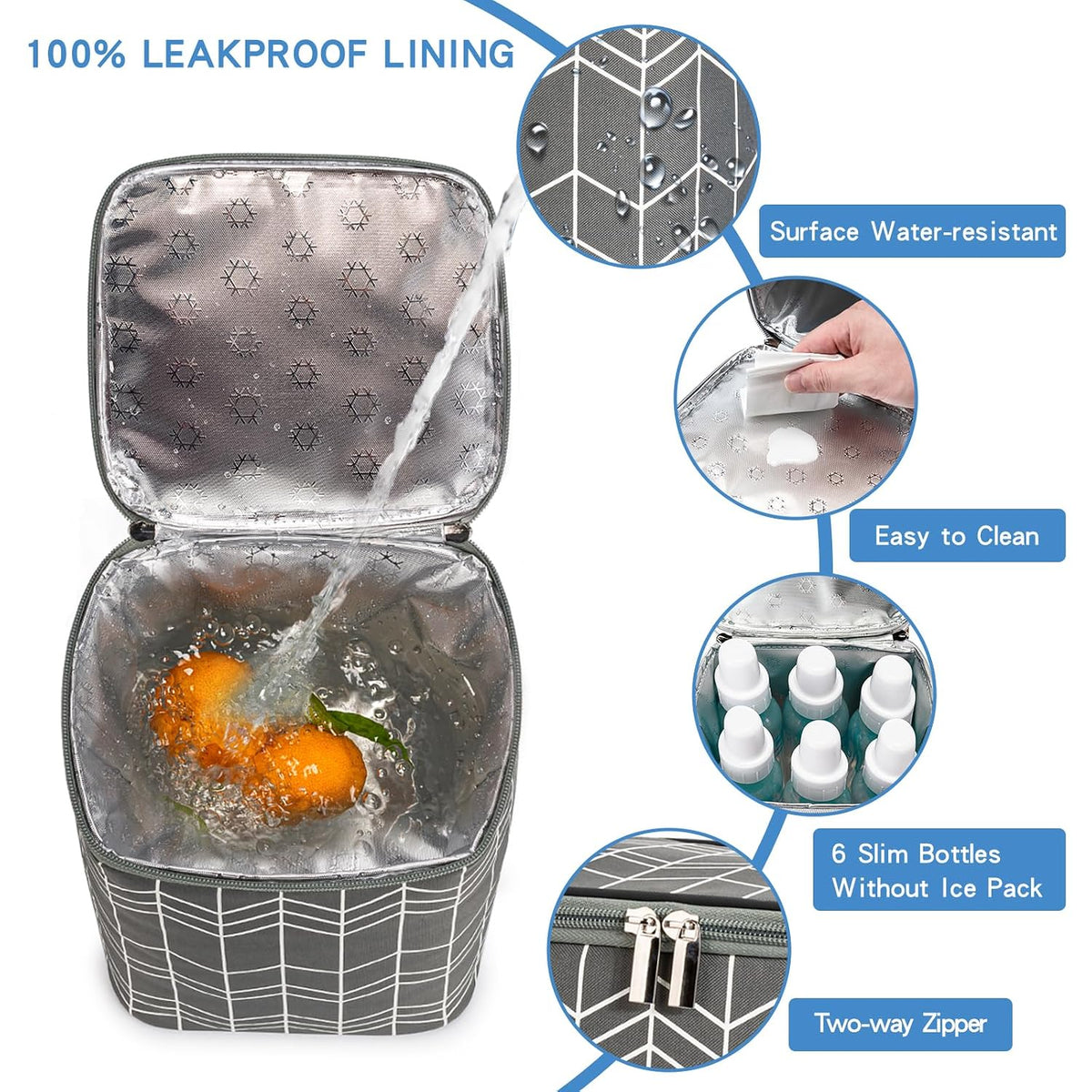 Breastmilk Cooler Bag with Ice Pack Fits 4 Baby Bottles Up to 9 Ounce, Baby Bottle Bag Great for Nursing Mom Daycare
