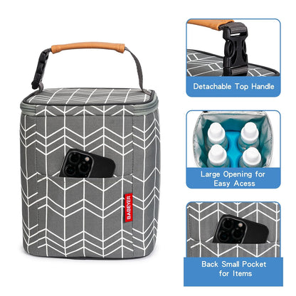 Breastmilk Cooler Bag with Ice Pack Fits 4 Baby Bottles Up to 9 Ounce, Baby Bottle Bag Great for Nursing Mom Daycare