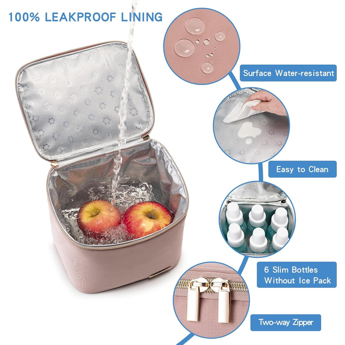 Breastmilk Cooler Bag with Ice Pack Fits 4 Baby Bottles Up to 9 Ounce, Baby Bottle Bag Great for Nursing Mom Daycare