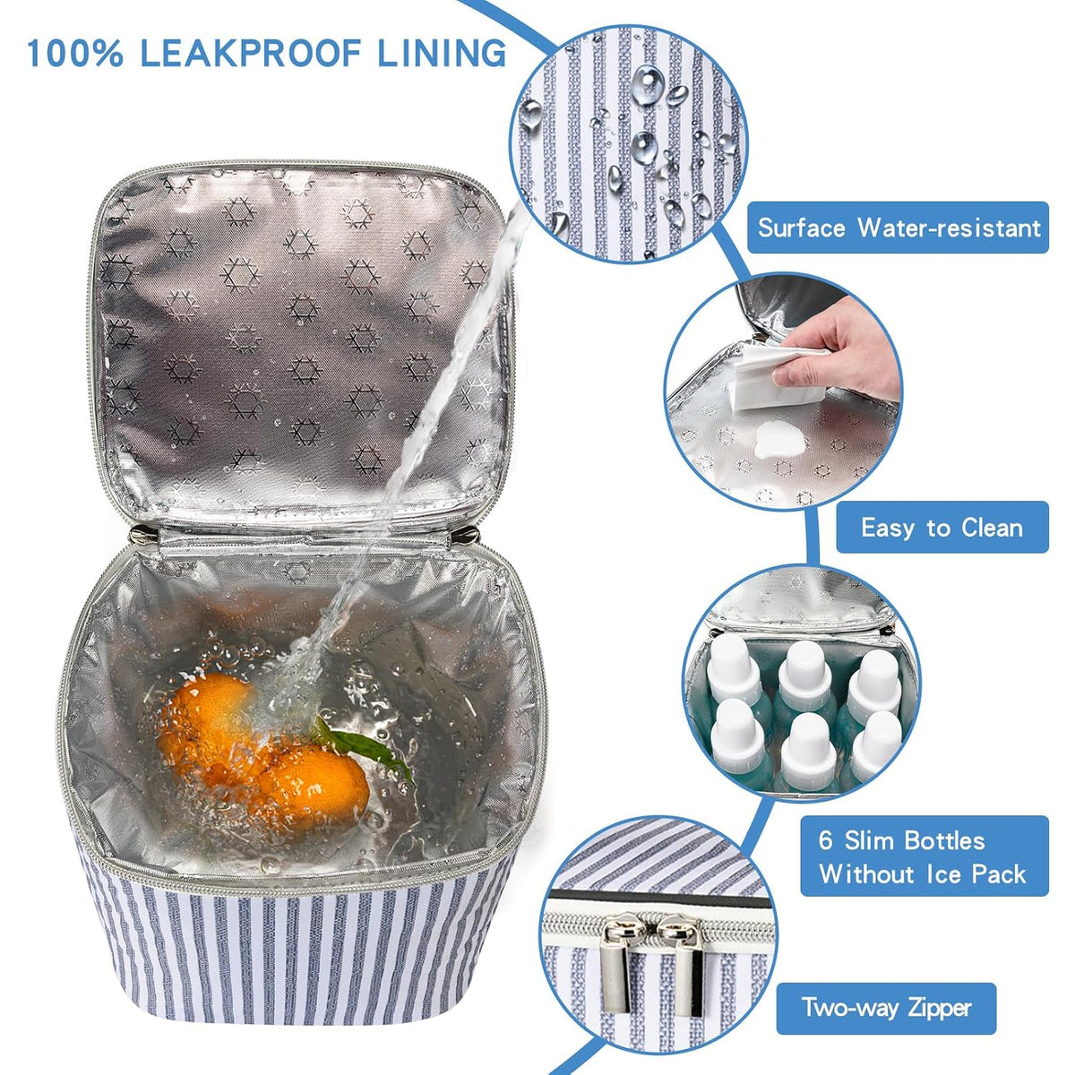 Breastmilk Cooler Bag with Ice Pack Fits 4 Baby Bottles Up to 9 Ounce, Baby Bottle Bag Great for Nursing Mom Daycare