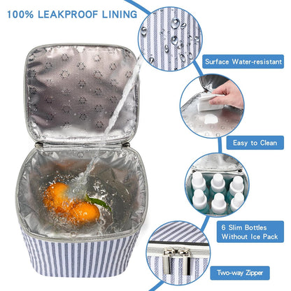 Breastmilk Cooler Bag with Ice Pack Fits 4 Baby Bottles Up to 9 Ounce, Baby Bottle Bag Great for Nursing Mom Daycare