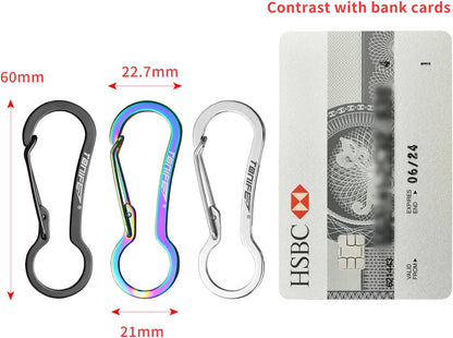 Carabiner Clip 2-Pack, Stainless Steel Carabiner Keychain, Spring Snap Hook for Dog Leash and Key Ring