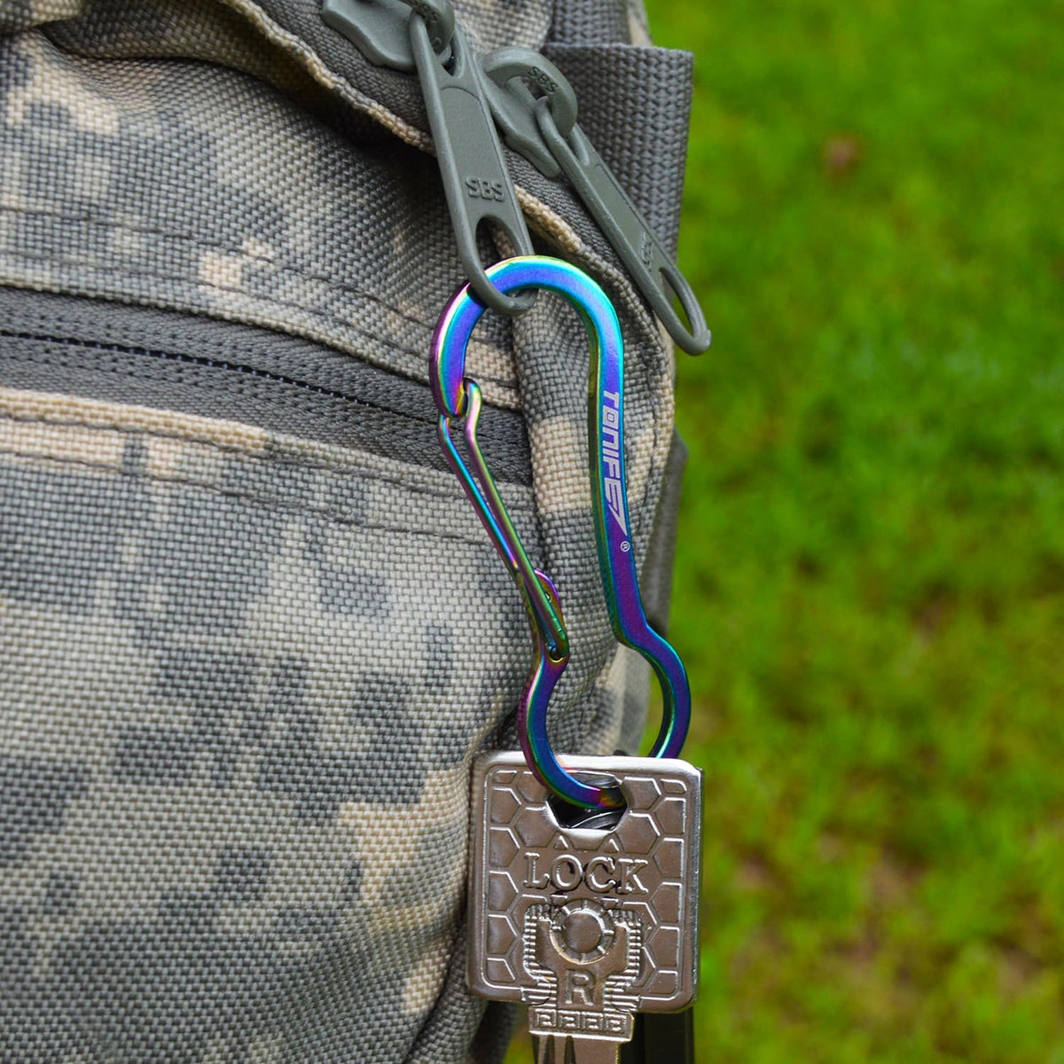Carabiner Clip 2-Pack, Stainless Steel Carabiner Keychain, Spring Snap Hook for Dog Leash and Key Ring