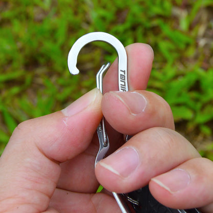 Carabiner Clip 2-Pack, Stainless Steel Carabiner Keychain, Spring Snap Hook for Dog Leash and Key Ring