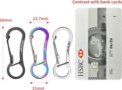 Carabiner Clip 2-Pack, Stainless Steel Carabiner Keychain, Spring Snap Hook for Dog Leash and Key Ring