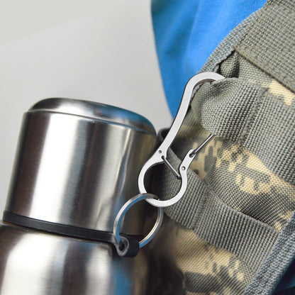 Carabiner Clip 2-Pack, Stainless Steel Carabiner Keychain, Spring Snap Hook for Dog Leash and Key Ring