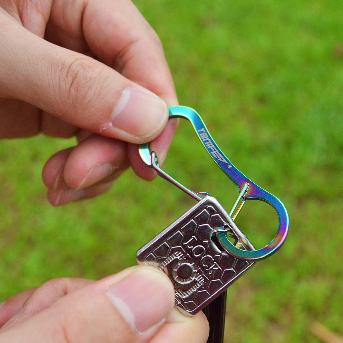 Carabiner Clip 2-Pack, Stainless Steel Carabiner Keychain, Spring Snap Hook for Dog Leash and Key Ring