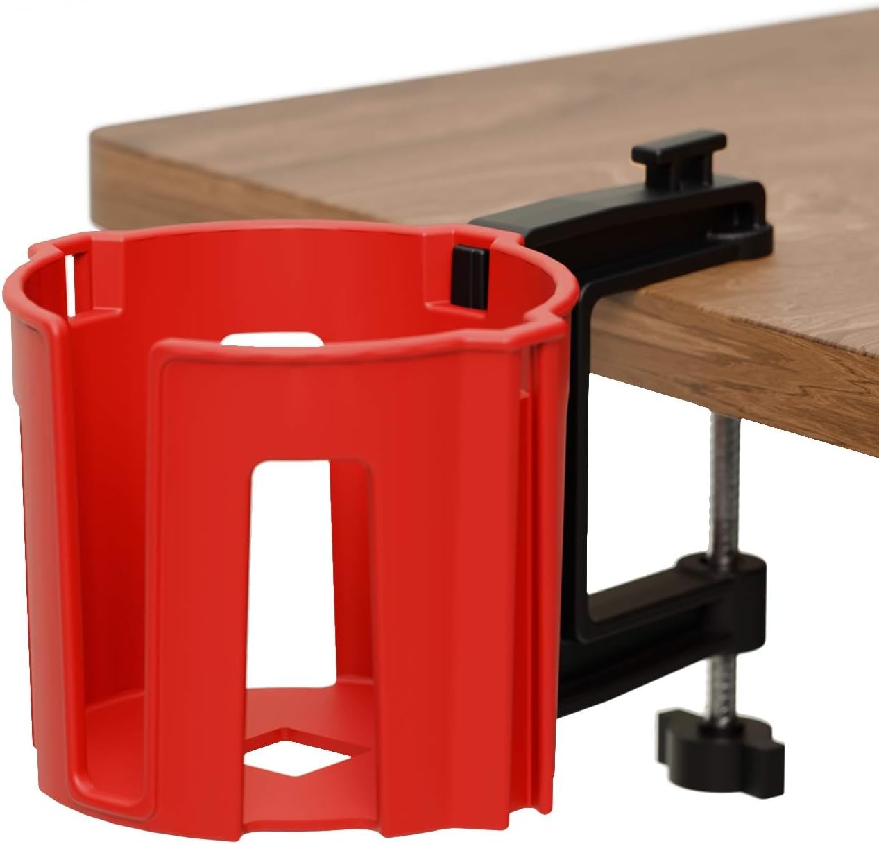 Original Large Desk Cup Holder Clamp Blue | Anti-Spill Mount, Multi-Directional Drink Holder, Headphone Hanger, For Table, Desks, Office & Gaming Setup, Blue