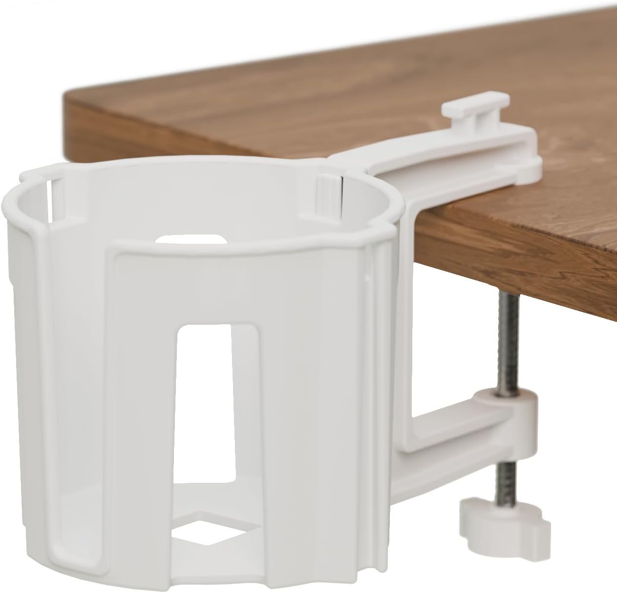 Original Large Desk Cup Holder Clamp Blue | Anti-Spill Mount, Multi-Directional Drink Holder, Headphone Hanger, For Table, Desks, Office & Gaming Setup, Blue