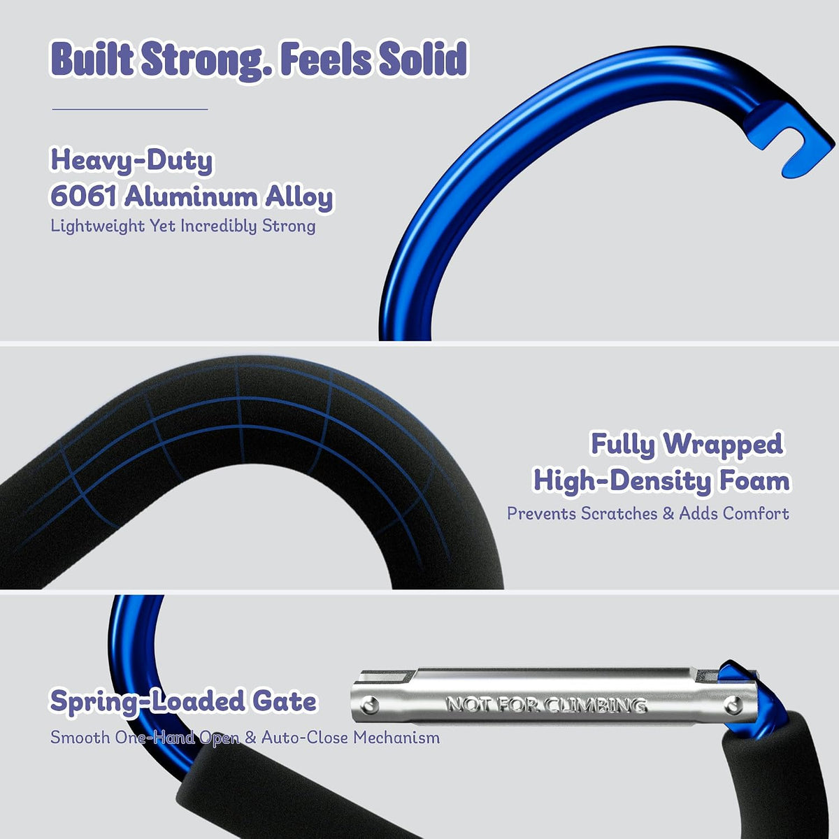 6.7 Inch Large Heavy Duty Mommy Hooks for Baby Stroller, 2 Pack