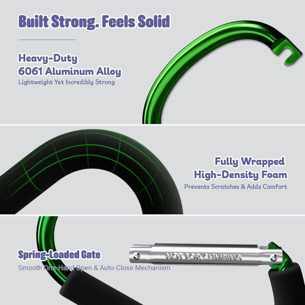 6.7 Inch Large Heavy Duty Mommy Hooks for Baby Stroller, 2 Pack