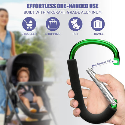 6.7 Inch Large Heavy Duty Mommy Hooks for Baby Stroller, 2 Pack