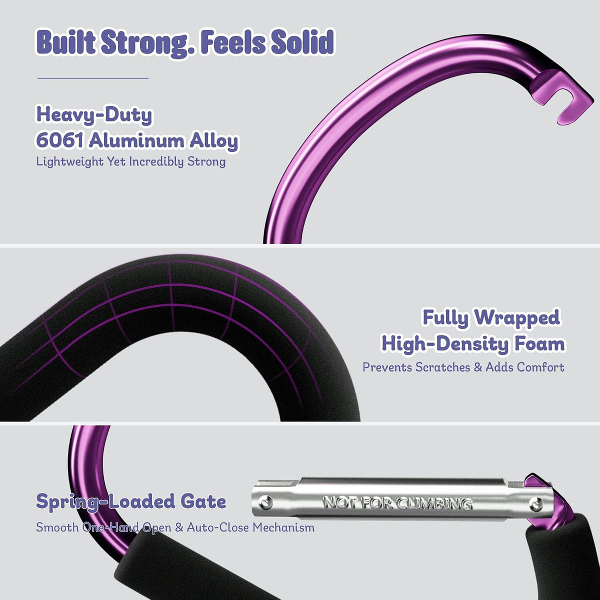 6.7 Inch Large Heavy Duty Mommy Hooks for Baby Stroller, 2 Pack