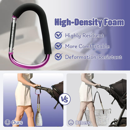 6.7 Inch Large Heavy Duty Mommy Hooks for Baby Stroller, 2 Pack