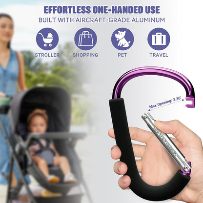 6.7 Inch Large Heavy Duty Mommy Hooks for Baby Stroller, 2 Pack