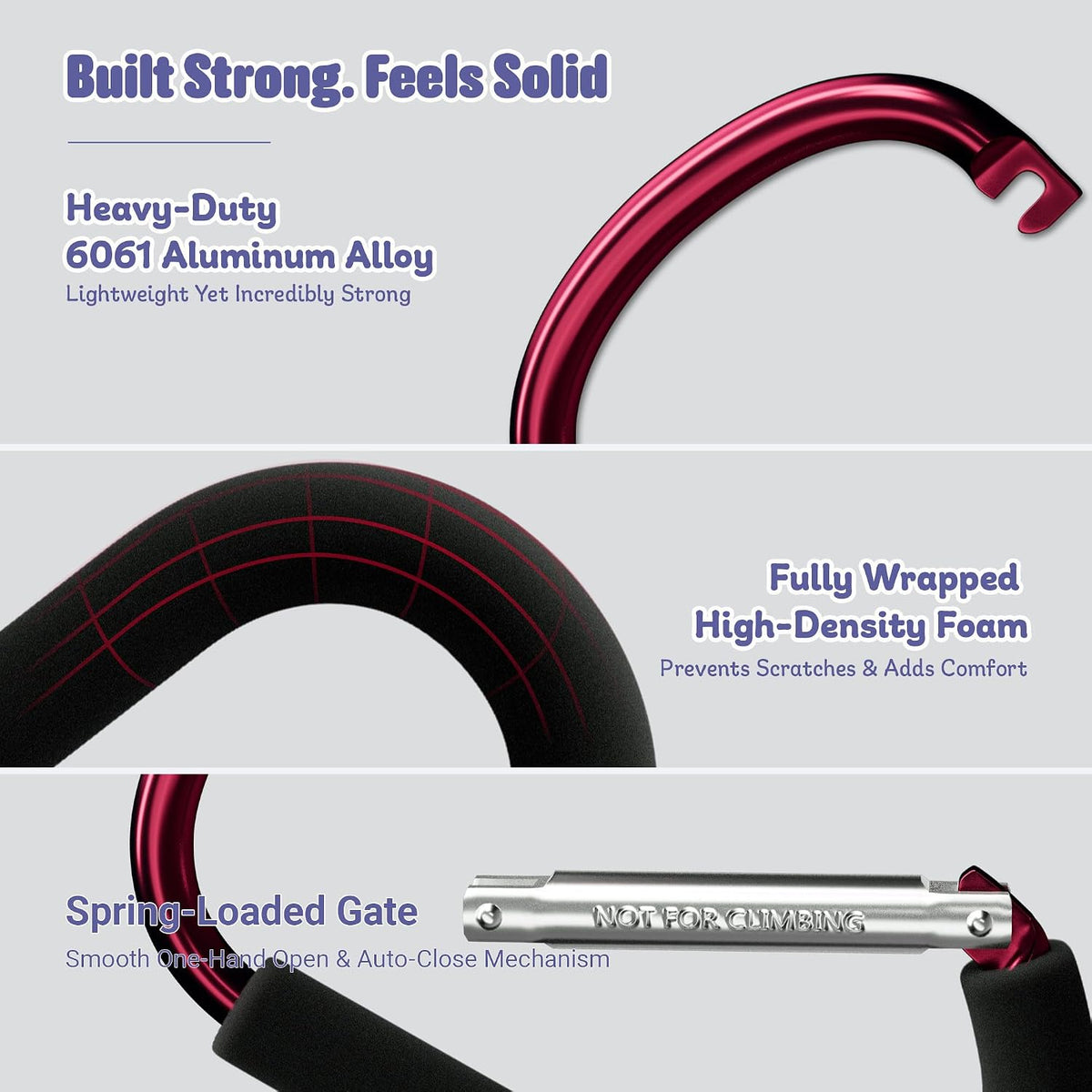 6.7 Inch Large Heavy Duty Mommy Hooks for Baby Stroller, 2 Pack