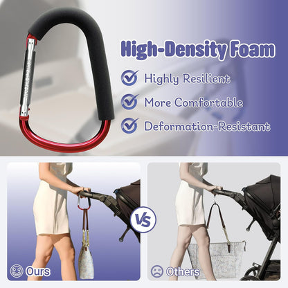 6.7 Inch Large Heavy Duty Mommy Hooks for Baby Stroller, 2 Pack