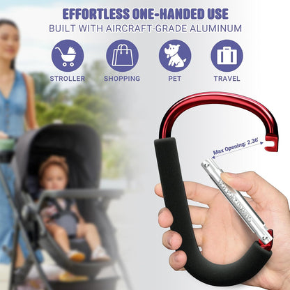 6.7 Inch Large Heavy Duty Mommy Hooks for Baby Stroller, 2 Pack