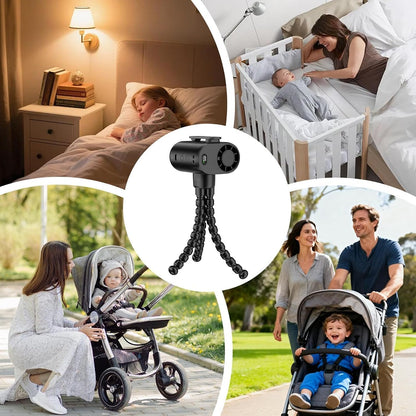 Portable Stroller Fan - 5-Speed Rechargeable Fan With LED Display