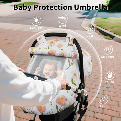 Car Seat Cover Baby Boys & Girls, 3D Minky Dot Infant Carseat Canopy