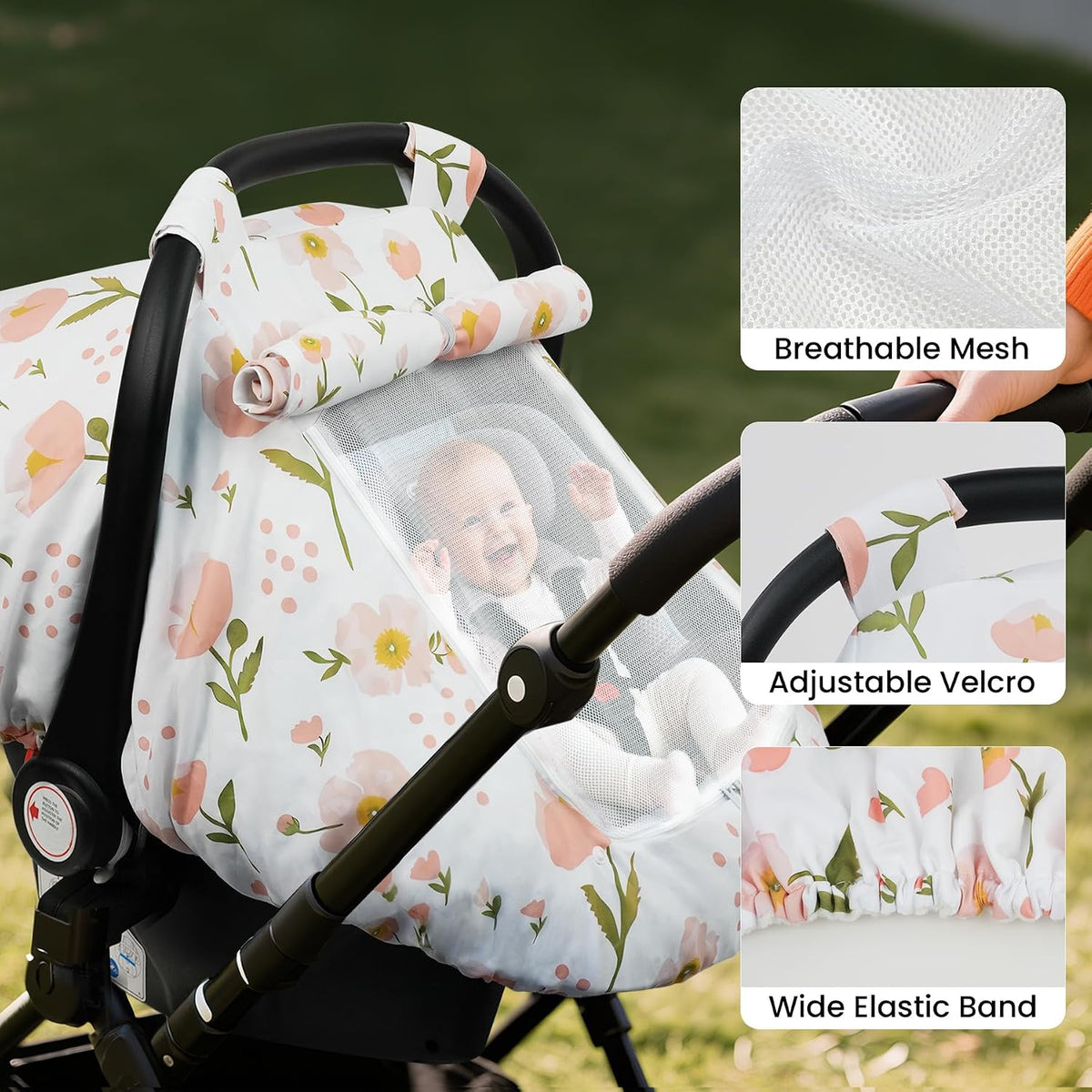 Car Seat Cover Baby Boys & Girls, 3D Minky Dot Infant Carseat Canopy