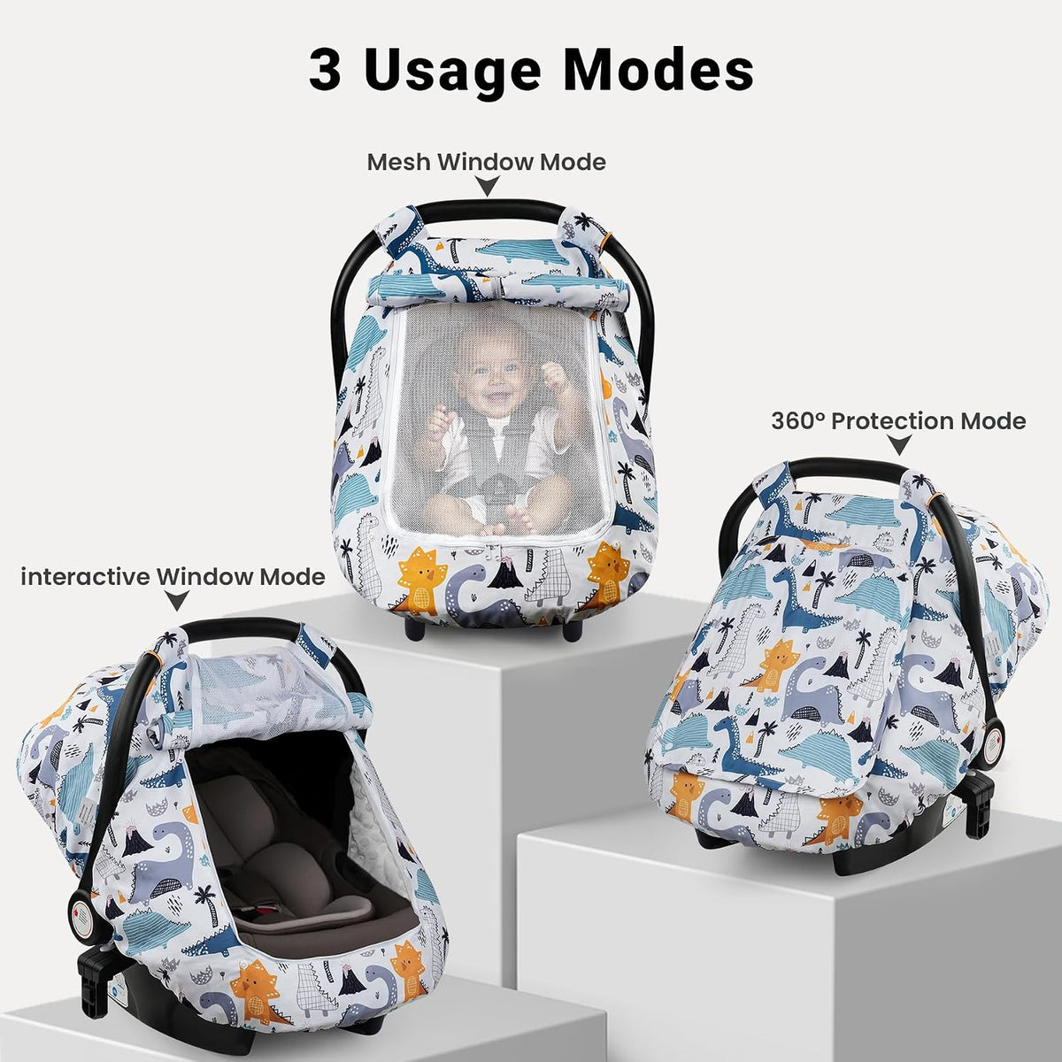 Car Seat Cover Baby Boys & Girls, 3D Minky Dot Infant Carseat Canopy