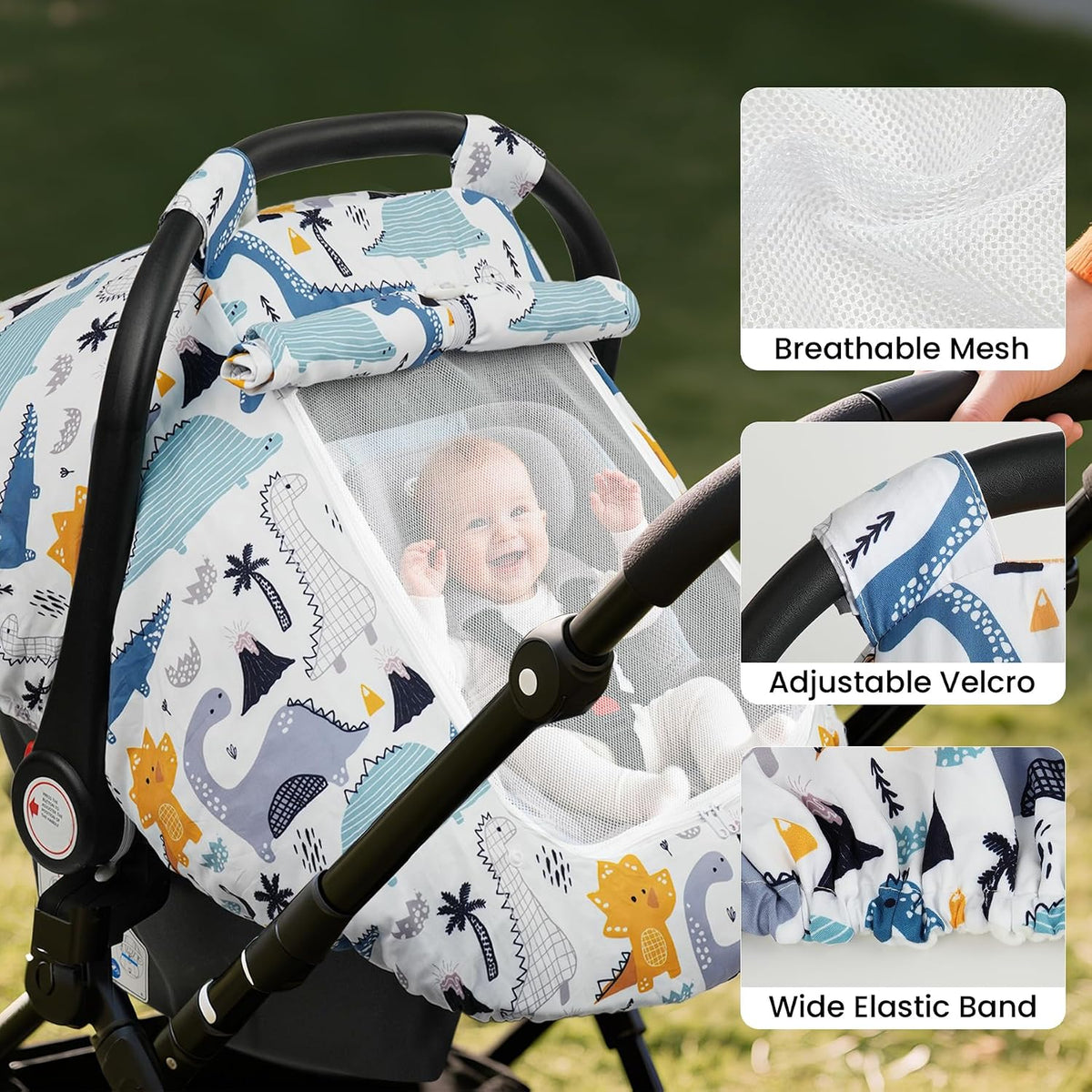 Car Seat Cover Baby Boys & Girls, 3D Minky Dot Infant Carseat Canopy