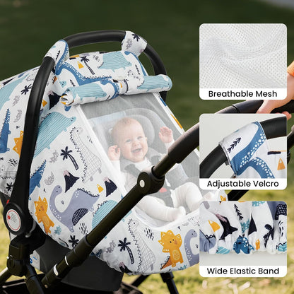 Car Seat Cover Baby Boys & Girls, 3D Minky Dot Infant Carseat Canopy