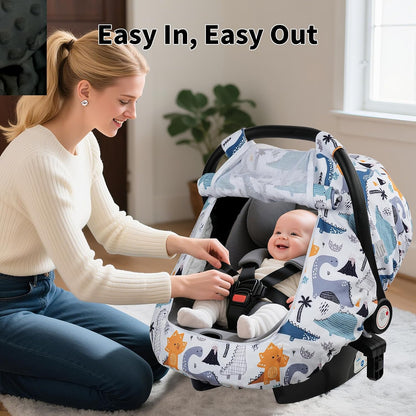 Car Seat Cover Baby Boys & Girls, 3D Minky Dot Infant Carseat Canopy