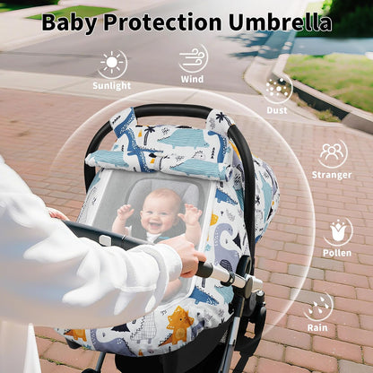 Car Seat Cover Baby Boys & Girls, 3D Minky Dot Infant Carseat Canopy