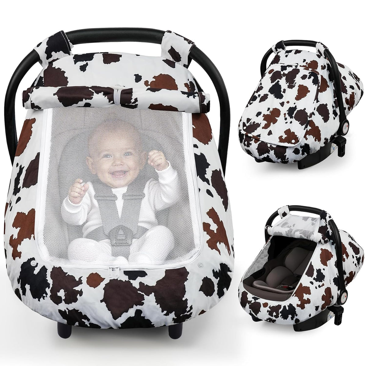 Car Seat Cover Baby Boys & Girls, 3D Minky Dot Infant Carseat Canopy