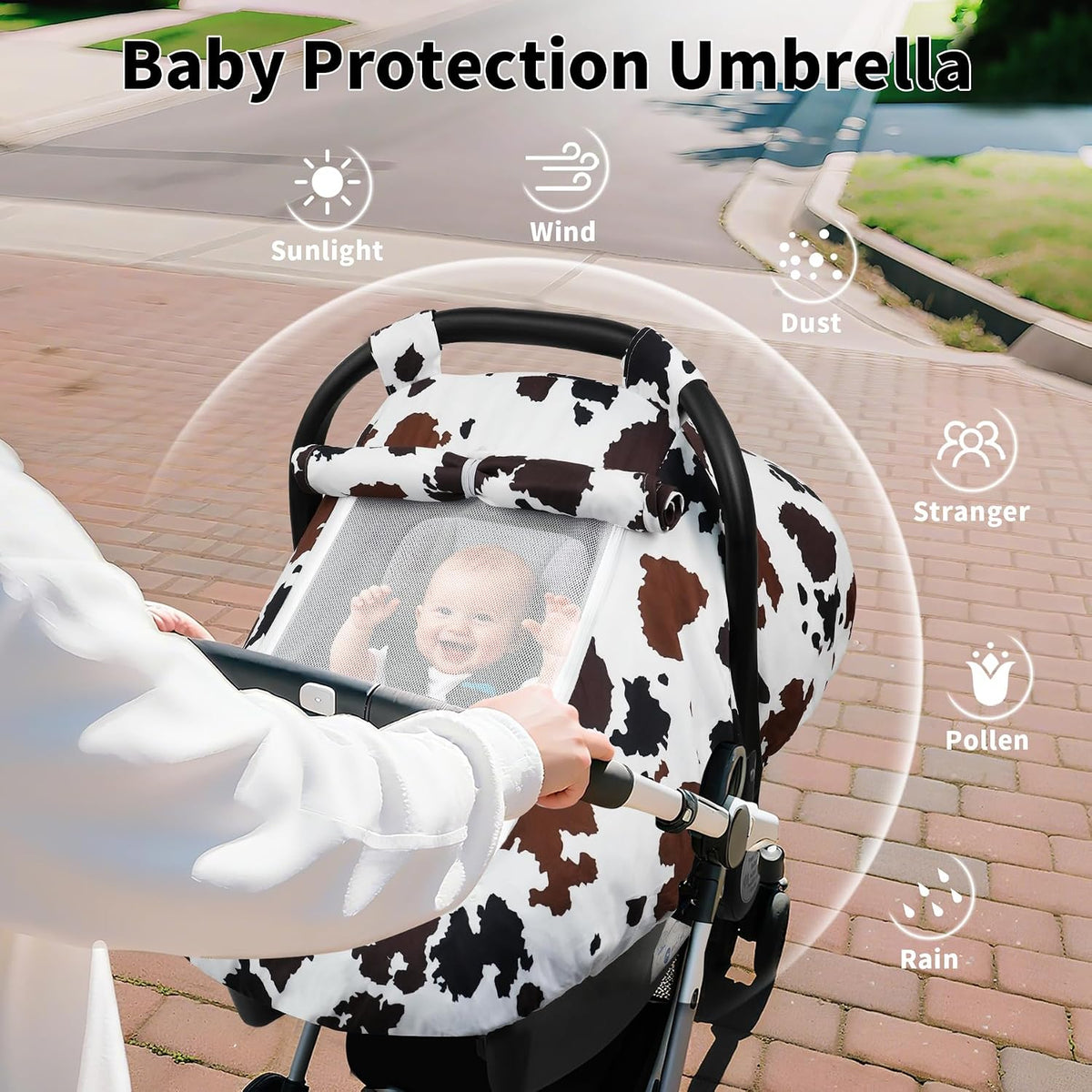 Car Seat Cover Baby Boys & Girls, 3D Minky Dot Infant Carseat Canopy
