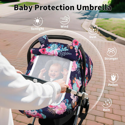 Car Seat Cover Baby Boys & Girls, 3D Minky Dot Infant Carseat Canopy