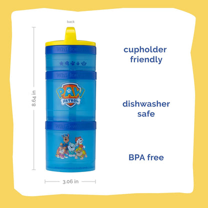 Paw Patrol Stackable Snack Containers for Babies, Kids, and Toddlers, 3 Stackable Snack Cups for School and Travel, Formula Friendly, Cupholder Friendly All Paws On Deck!