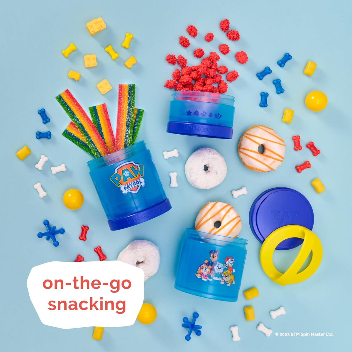 Paw Patrol Stackable Snack Containers for Babies, Kids, and Toddlers, 3 Stackable Snack Cups for School and Travel, Formula Friendly, Cupholder Friendly All Paws On Deck!