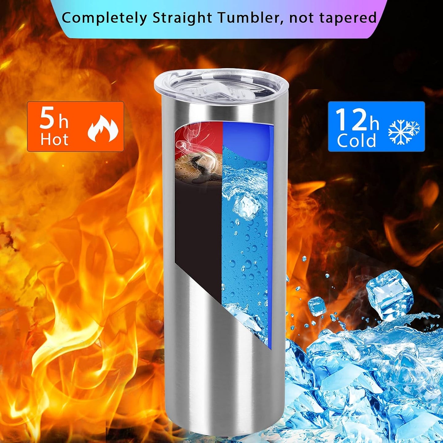30 Oz Straight Skinny Tumbler Set, Stainless Steel Slim Skinny Travel Tumbler Bulk, Birthday Diy Gift For Women Friends Sisters, 4 Pack, Silver