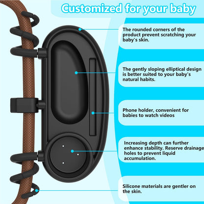 Universal Stroller Snack Tray with Cup Holder and Phone Holder