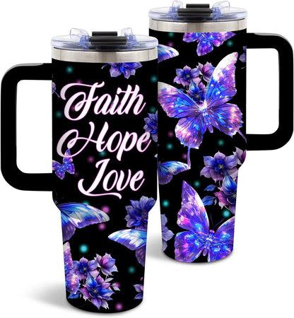 American Flag Cross Eagle Tumbler 40oz, Insulated 4th of July Cup Gift | Patriotic Tumbler Leakproof, Christian Gift for Dad Independence Day, Fathers Day Ideal Gifts for Man Anniversary, 1 Pack