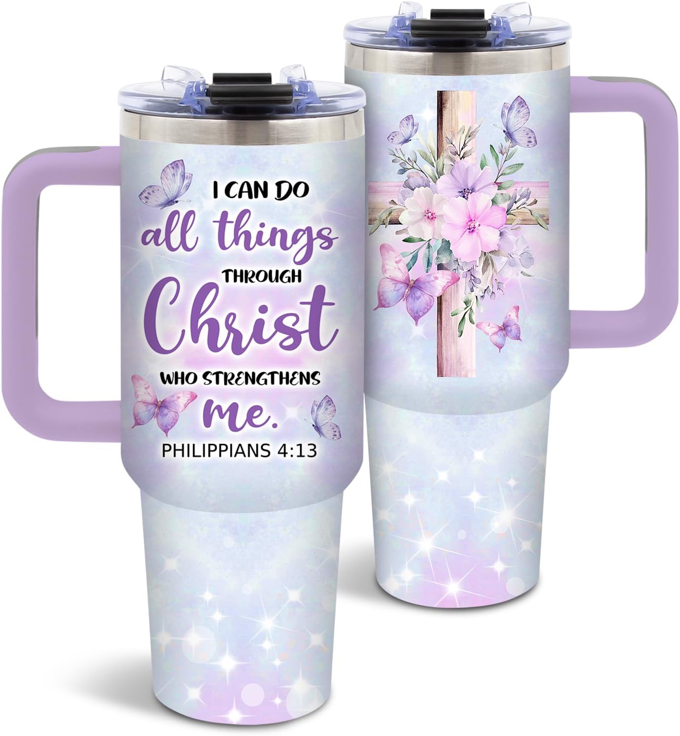 American Flag Cross Eagle Tumbler 40oz, Insulated 4th of July Cup Gift | Patriotic Tumbler Leakproof, Christian Gift for Dad Independence Day, Fathers Day Ideal Gifts for Man Anniversary, 1 Pack