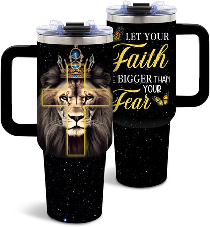 American Flag Cross Eagle Tumbler 40oz, Insulated 4th of July Cup Gift | Patriotic Tumbler Leakproof, Christian Gift for Dad Independence Day, Fathers Day Ideal Gifts for Man Anniversary, 1 Pack