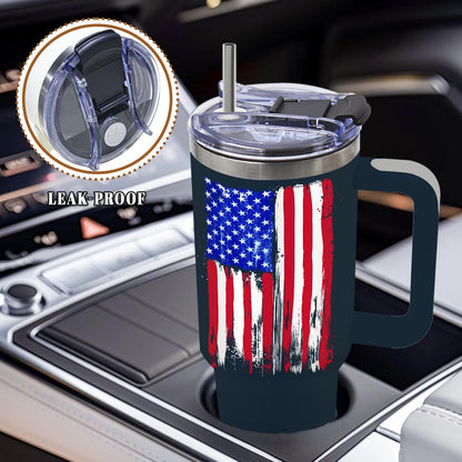 American Flag Cross Eagle Tumbler 40oz, Insulated 4th of July Cup Gift | Patriotic Tumbler Leakproof, Christian Gift for Dad Independence Day, Fathers Day Ideal Gifts for Man Anniversary, 1 Pack