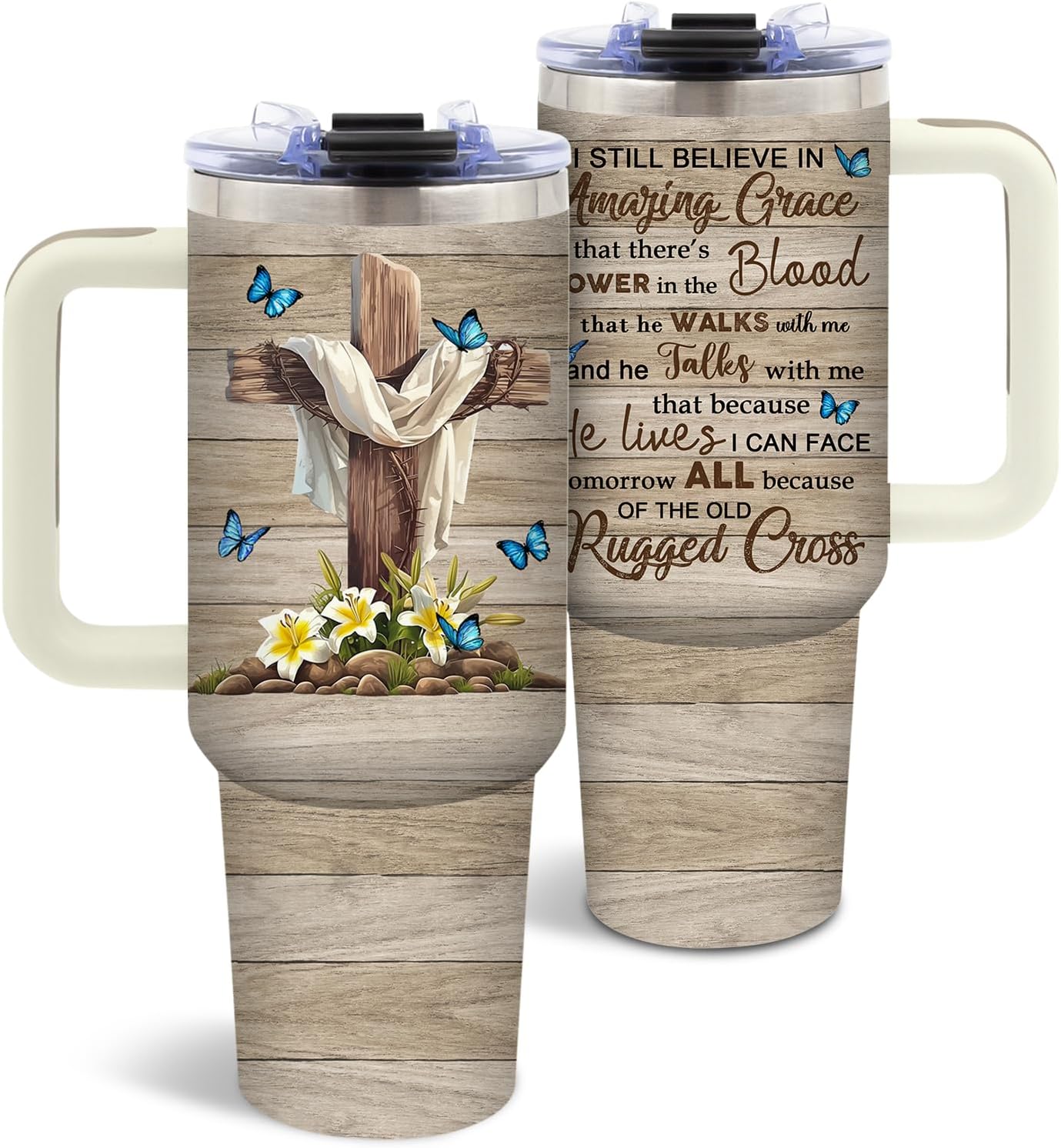 American Flag Cross Eagle Tumbler 40oz, Insulated 4th of July Cup Gift | Patriotic Tumbler Leakproof, Christian Gift for Dad Independence Day, Fathers Day Ideal Gifts for Man Anniversary, 1 Pack
