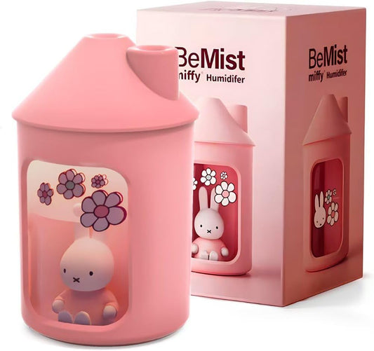 x miffy BTA700M Cool Mist Humidifier for Bedroom,Ultrasonic Quiet Humidifier with Night Light,450 ML Double Spray Humidifiers for Nursery,Office Indoor Plants (Pink), Gift for Father's Day