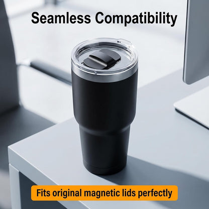 4 Pcs Magnetic Cup Lid Replacement Slides Matte Black Non-Slip Replacement Parts for Magnetic Tumbler Lids