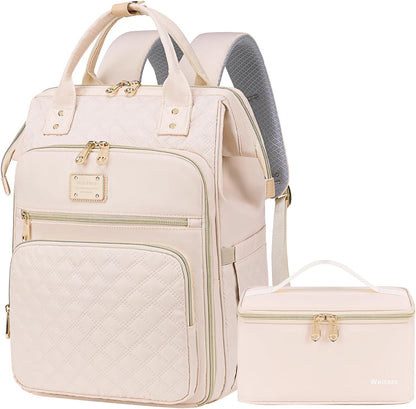 Lunch Backpack for Women,15.6 Inch Laptop Backpacks with Lunch Box